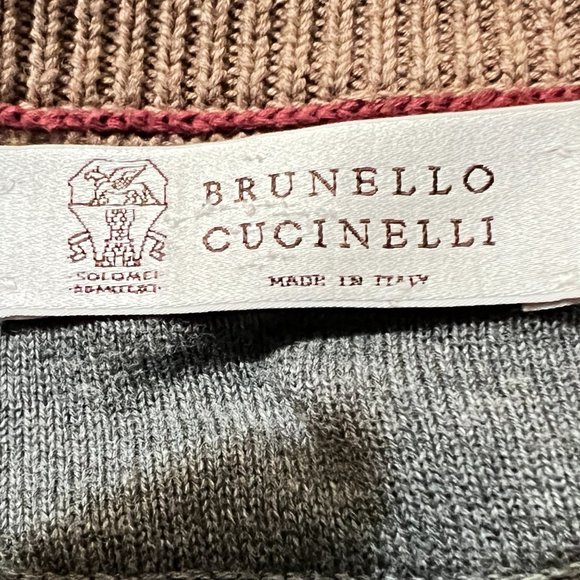 $1495 Authentic BRUNELLO CUCINELLI Made in ITALY Men's Brown Sweater Sz.54 EU - Picture 2 of 12